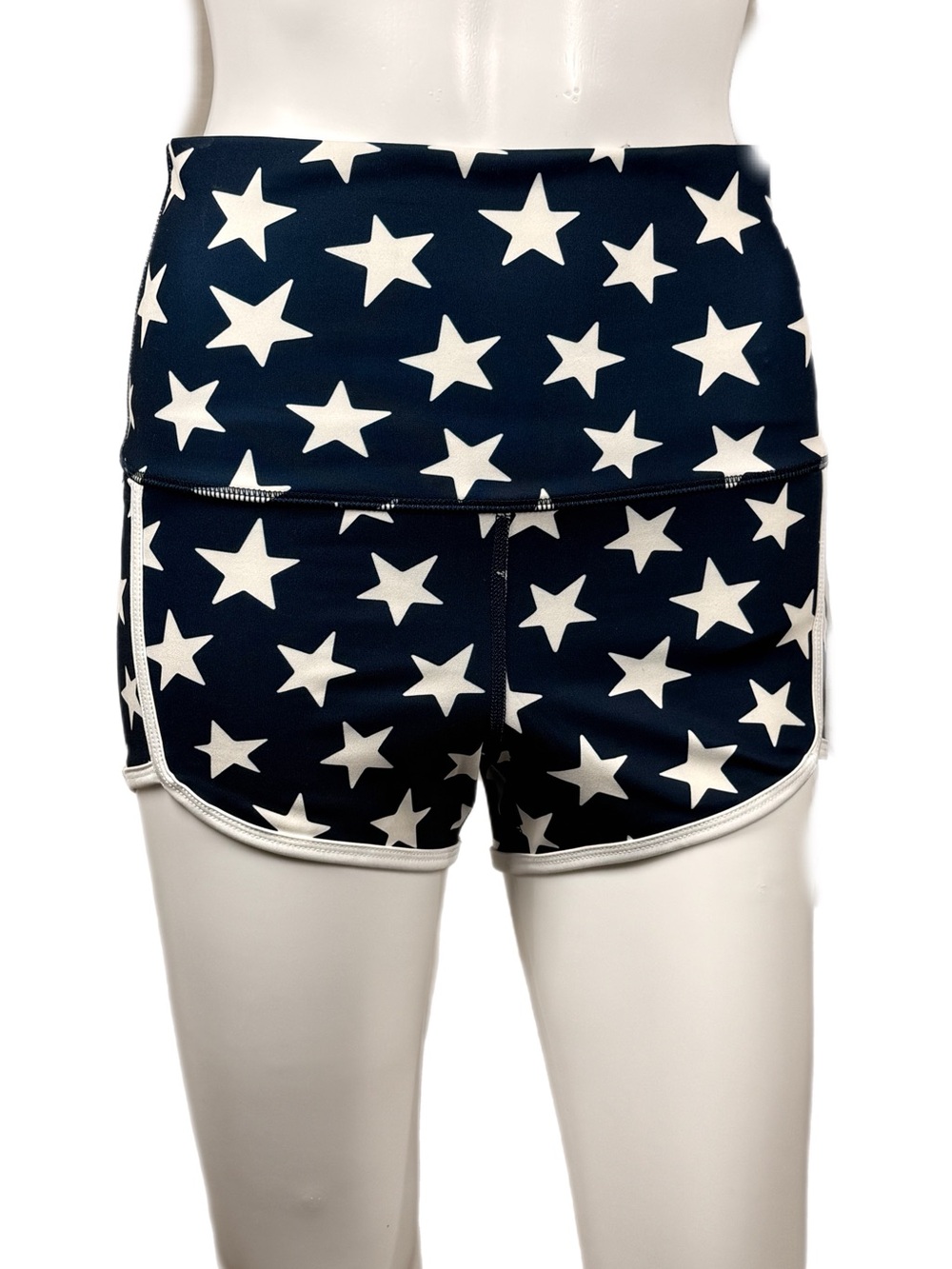 Free People | Island Time Navy Star-Print High-Rise Yoga Athletic Shorts - Picture 3 of 15